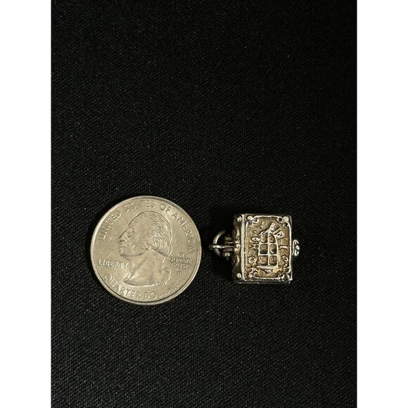 925 Silver Vintage Pop Up Bible Holy Book Charm Pendant - Picture 10 of 10
